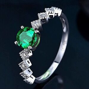 Sterling Silver Emerald Ring